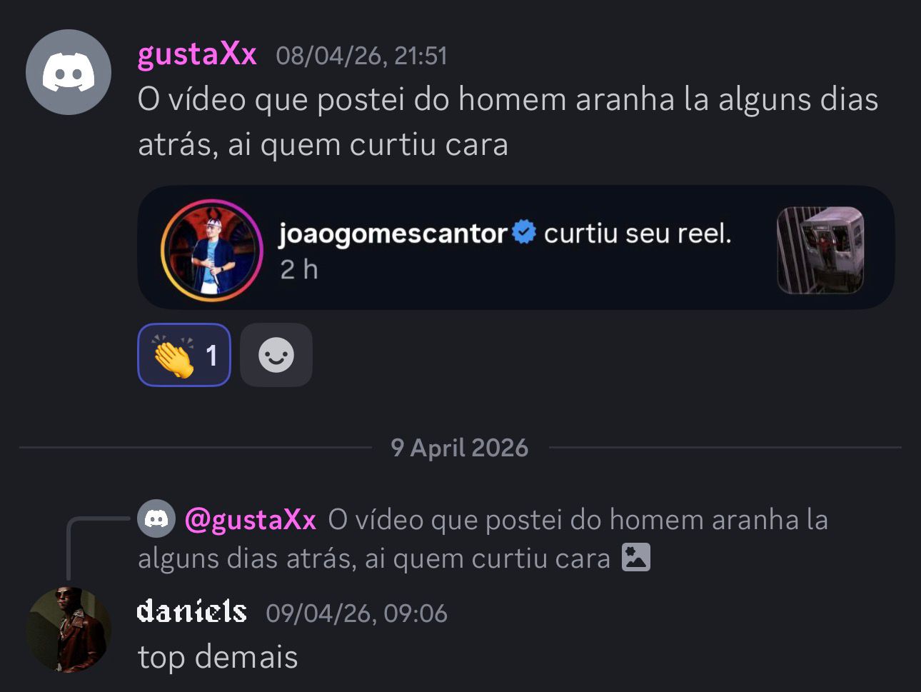 Artista verificado curtiu o vídeo